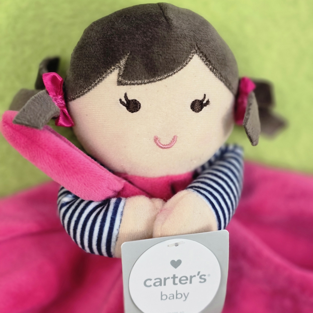 NWT Mint 9M+UP Baby GIRL SECURITY BLANKET Carter's Pink Plush Doll LOVE YOU (Q2)